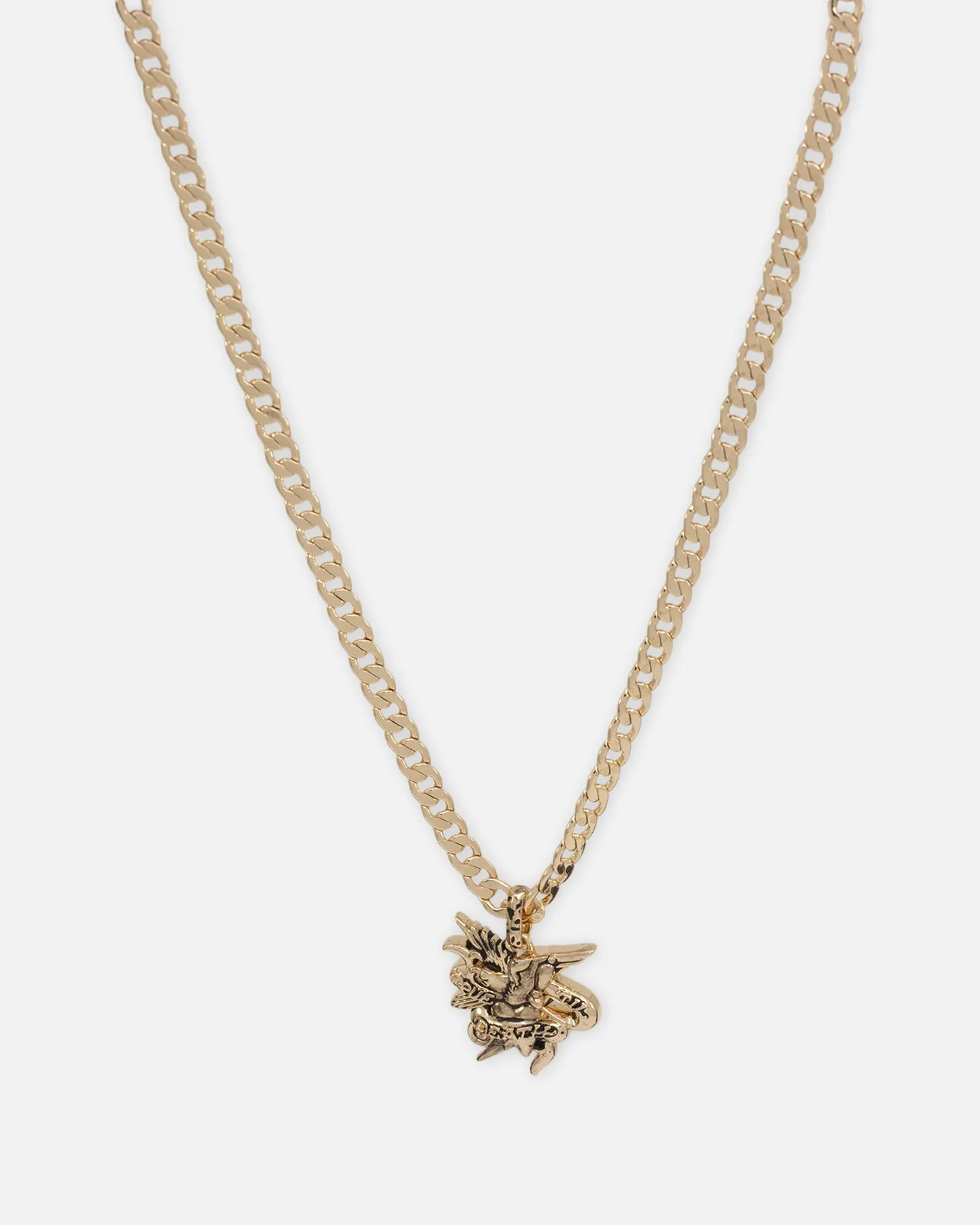 Ed Hardy Heart & Dagger Necklace Gold