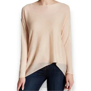Eileen Fisher Tencel Merino Wool Asymmetrical Top Size Large Peach Alabaster NWT