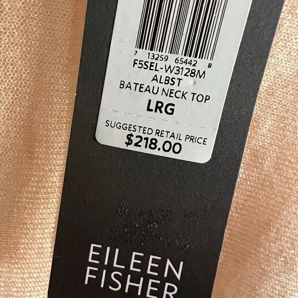 Eileen Fisher Tencel Merino Wool Asymmetrical Top Size Large Peach Alabaster NWT