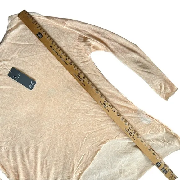 Eileen Fisher Tencel Merino Wool Asymmetrical Top Size Large Peach Alabaster NWT