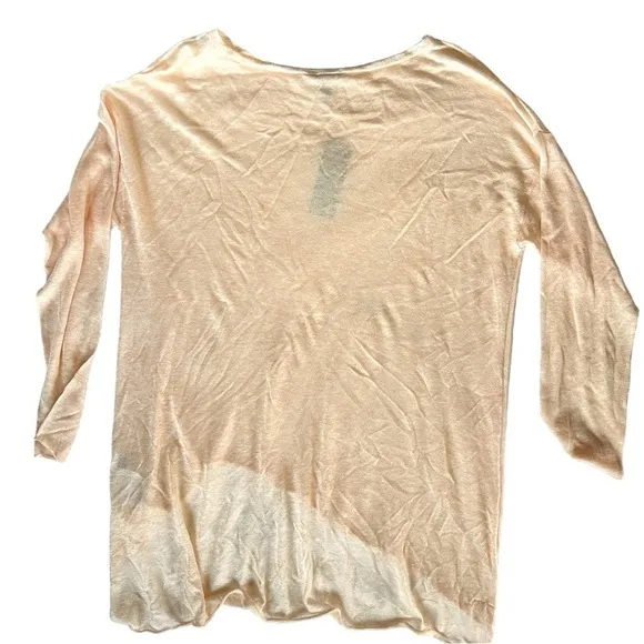 Eileen Fisher Tencel Merino Wool Asymmetrical Top Size Large Peach Alabaster NWT
