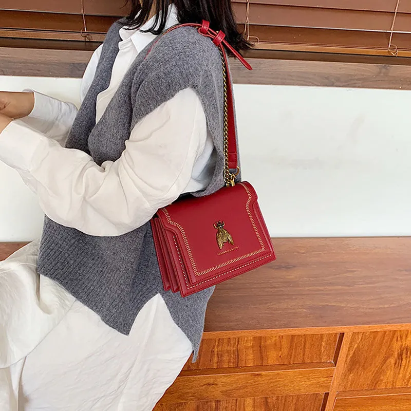 Elegant Bee Patch Crossbody Bag for Women