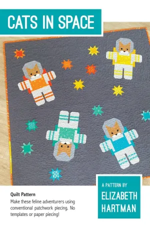 Elizabeth Hartman - Cats In Space - Small & Large Quilt Pattern