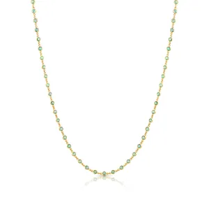Emerald Round Necklace In 18K Yellow Gold