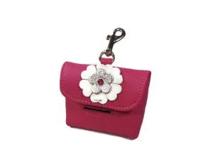 Emma Flower Leather Poop Bag Holder