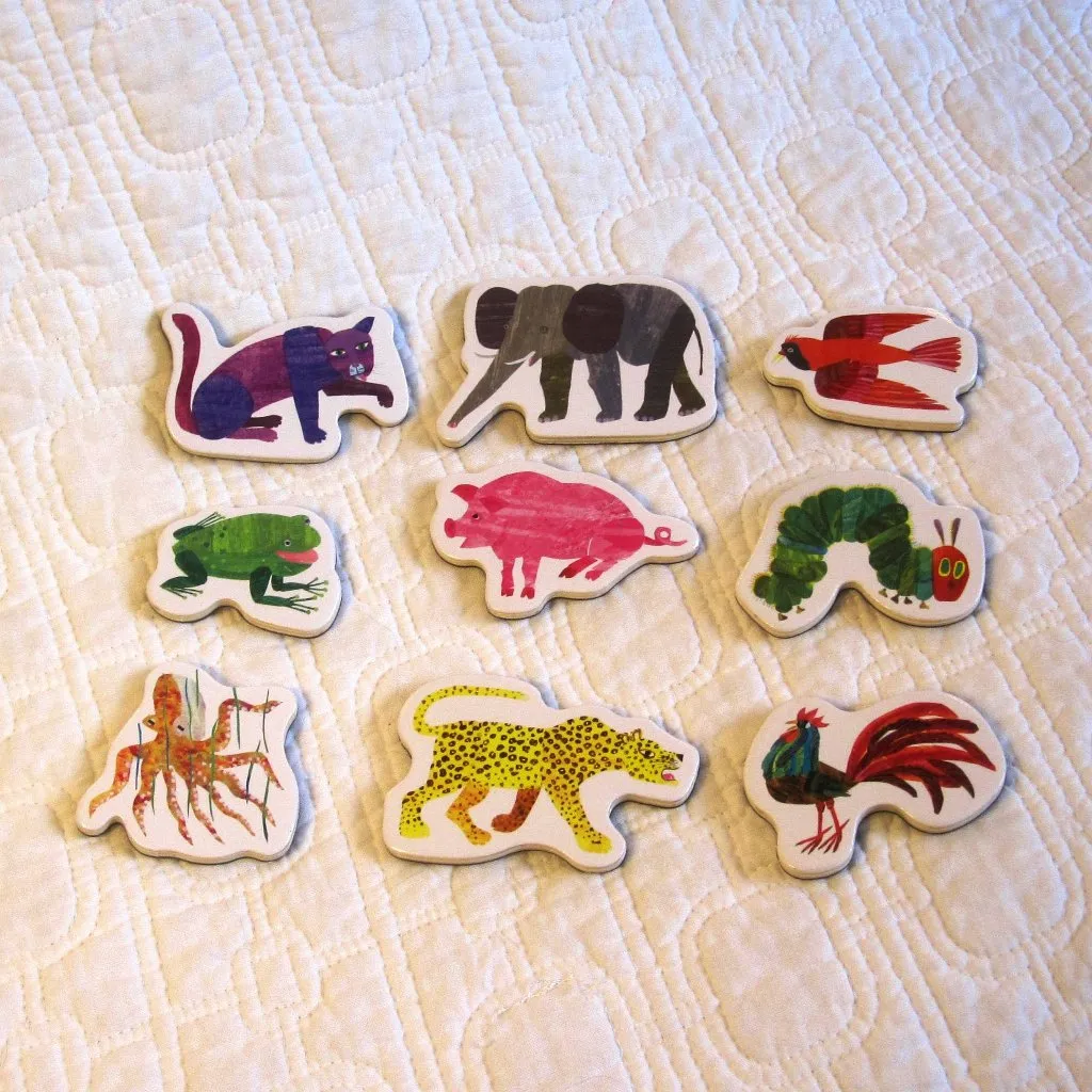 Eric Carle Wooden Magnetic Shapes, 35 Colorful Pieces, Ages 3 