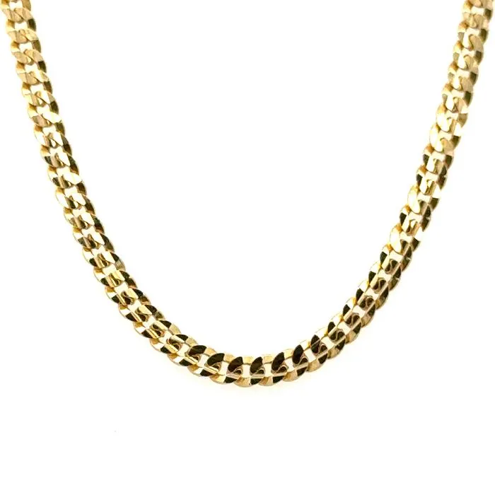 Estate 18" Diamond-Cut Curb Chain in 14K Yellow Gold
