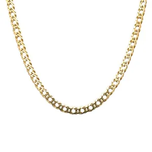 Estate 18" Flat Curb Chain in 18K Yellow Gold with 14K Yellow Gold Clasp