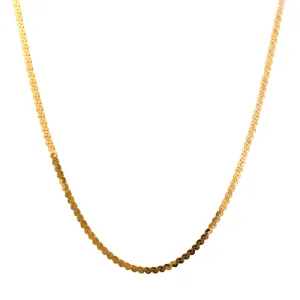 Estate 18" Serpentine Chain Necklace in 14K Yellow Gold