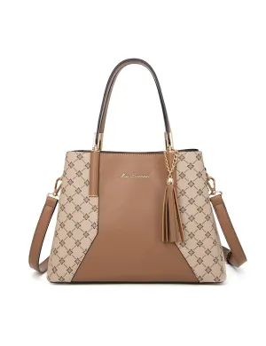 ESTELLE VEGAN TRIPLE COMPARTMENT BAG- XB-2348-BEI-NEW IN