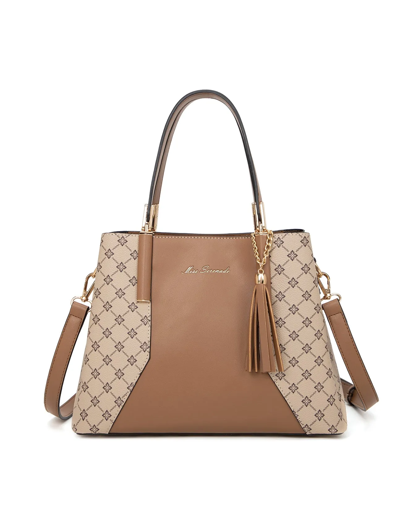 ESTELLE VEGAN TRIPLE COMPARTMENT BAG- XB-2348-BEI-NEW IN