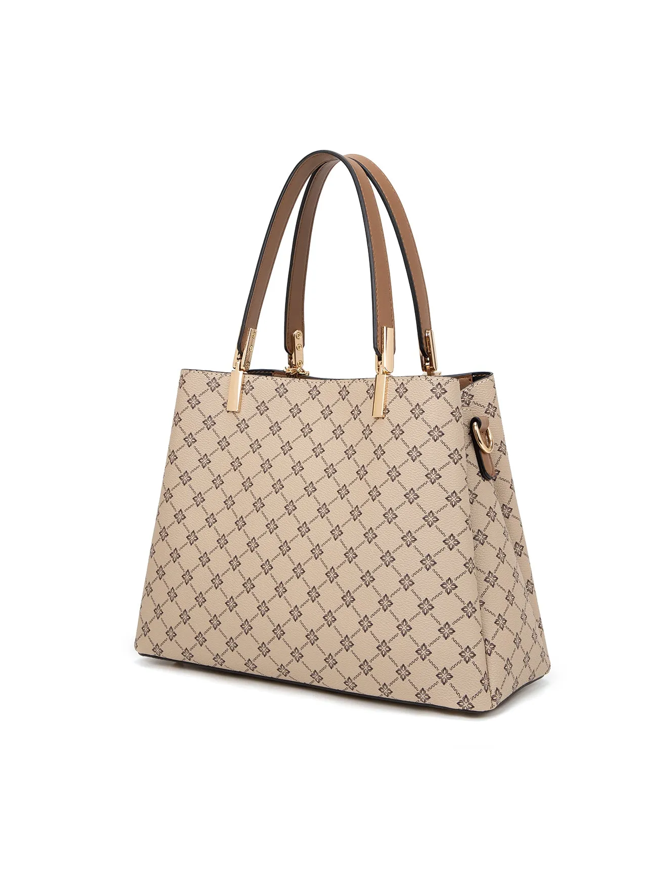 ESTELLE VEGAN TRIPLE COMPARTMENT BAG- XB-2348-BEI-NEW IN