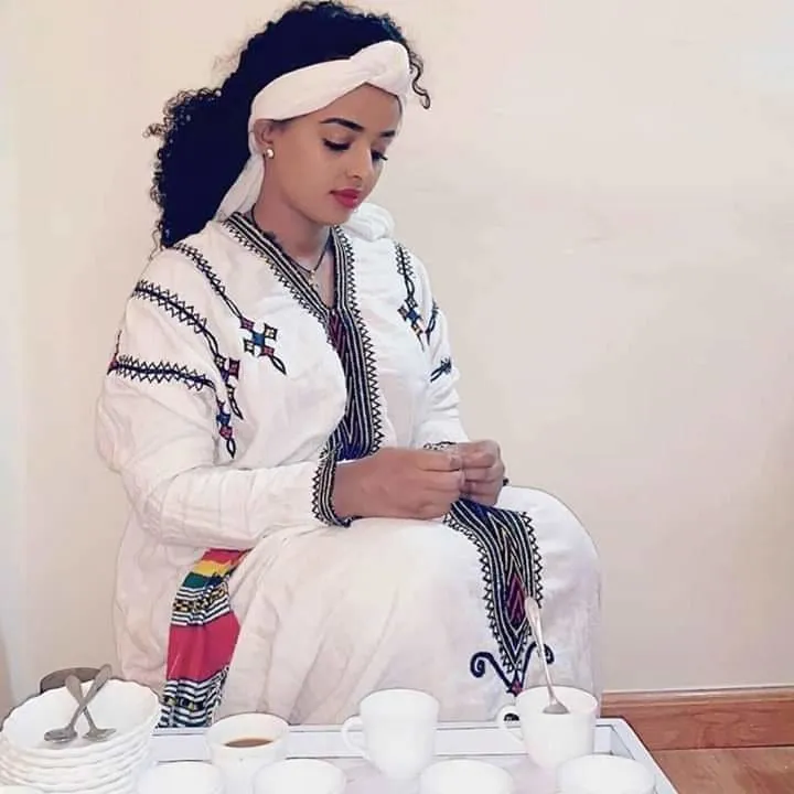Ethiopian ethnic traditional Gondar dress