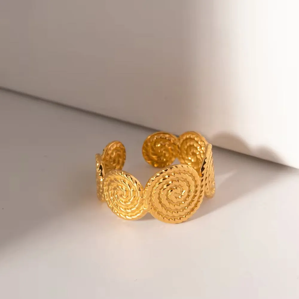 Ethnic Circles Hoop Open Ring