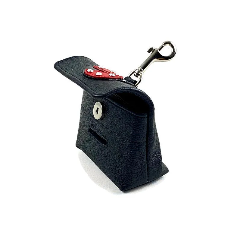 Eudora Ladybug Leather Poop Bag Holder