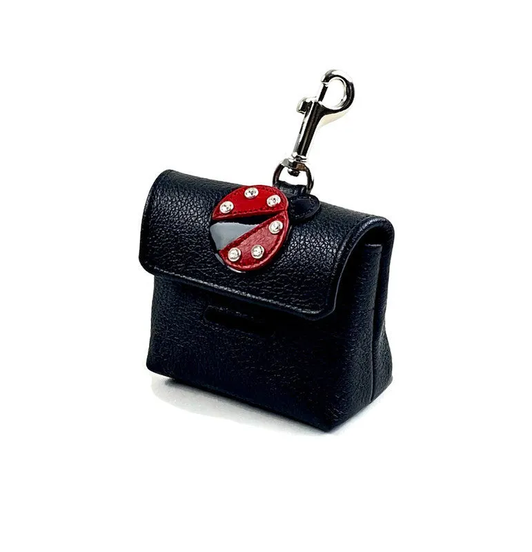 Eudora Ladybug Leather Poop Bag Holder