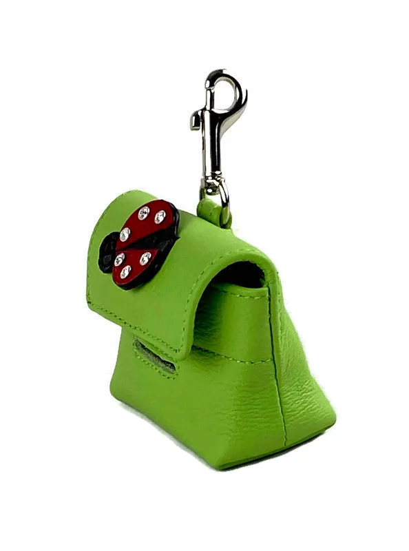 Eudora Ladybug Leather Poop Bag Holder