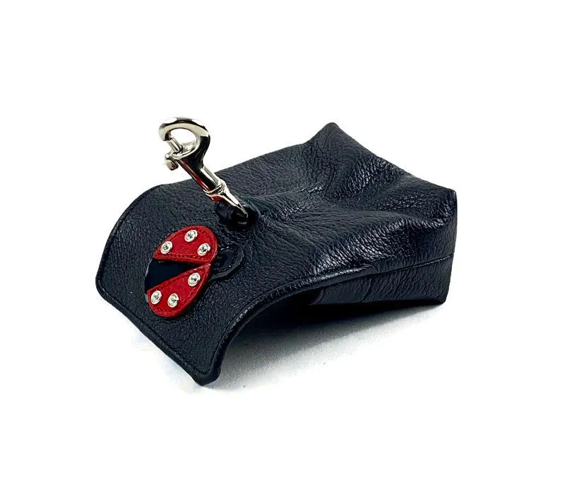 Eudora Ladybug Leather Poop Bag Holder