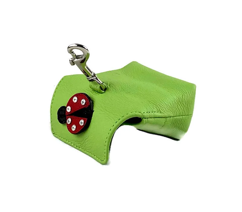 Eudora Ladybug Leather Poop Bag Holder