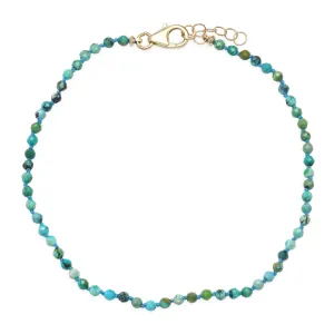 Faceted Turquoise Beaded Anklet