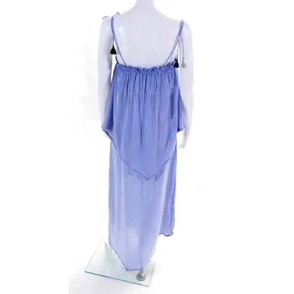 Faithfull The Brand The Beach Edit Escape Blue Striped Maxi Dress M NWT
