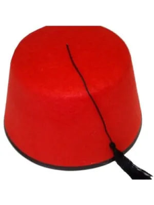Fez Felt Hat with Black Trim