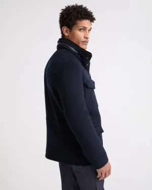 Field jacket in double-sided wool-cashmere with mink trim