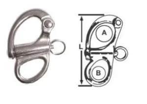 FIXED SNAP SHACKLES - STAINLESS STEEL - 55mm