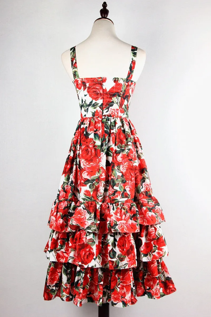 Floral Ruffles Luxury Party Dinner Dresses