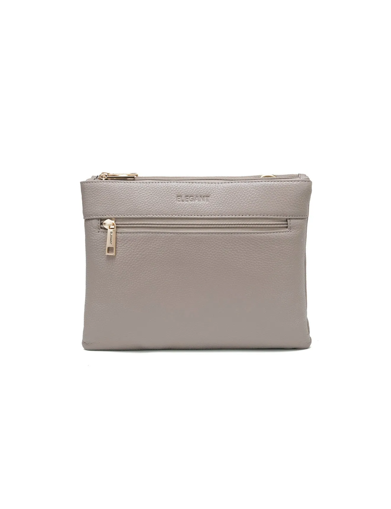 FLYNN LEATHER CROSS BODY BAG- E1-0832-MOCH- SALE