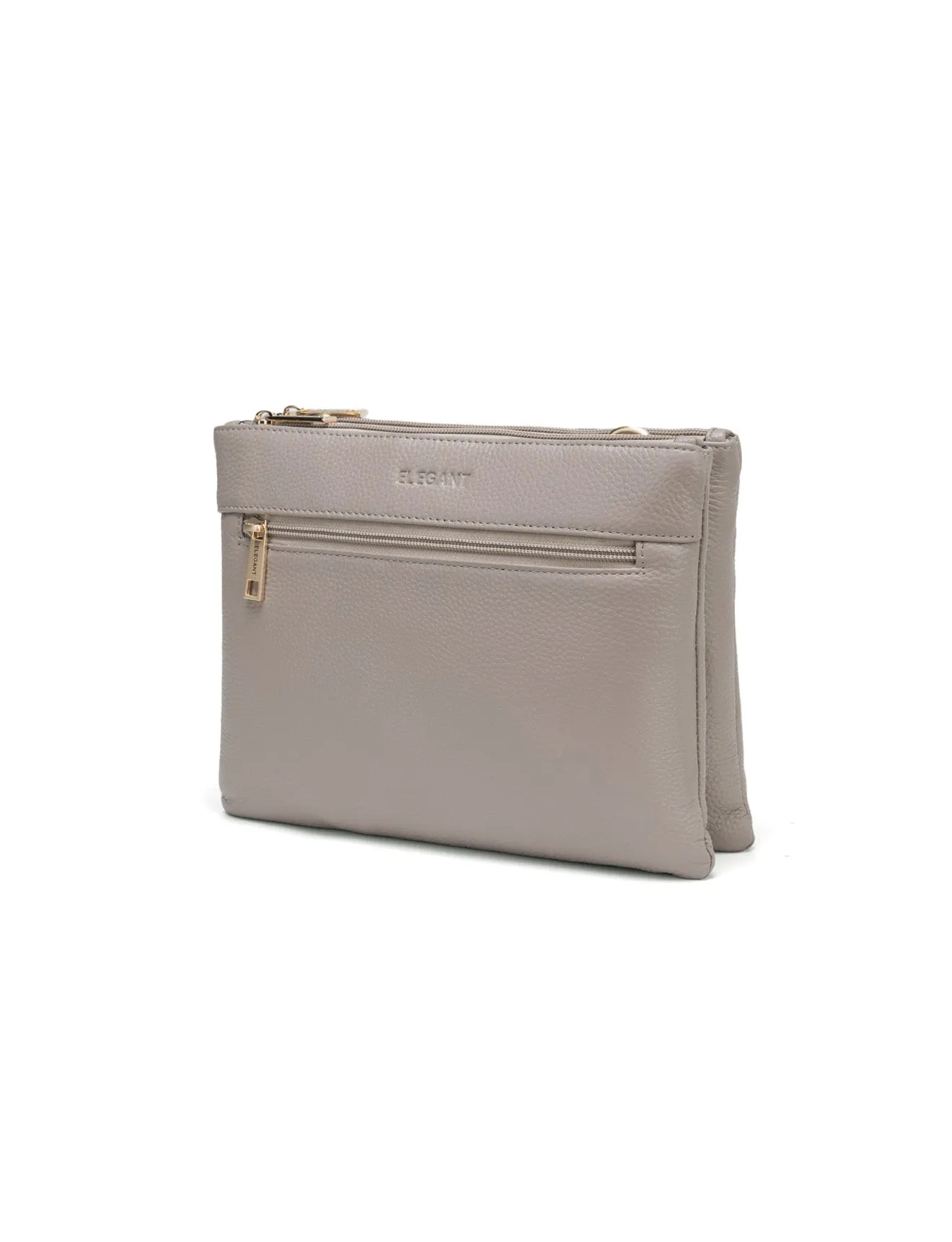 FLYNN LEATHER CROSS BODY BAG- E1-0832-MOCH- SALE