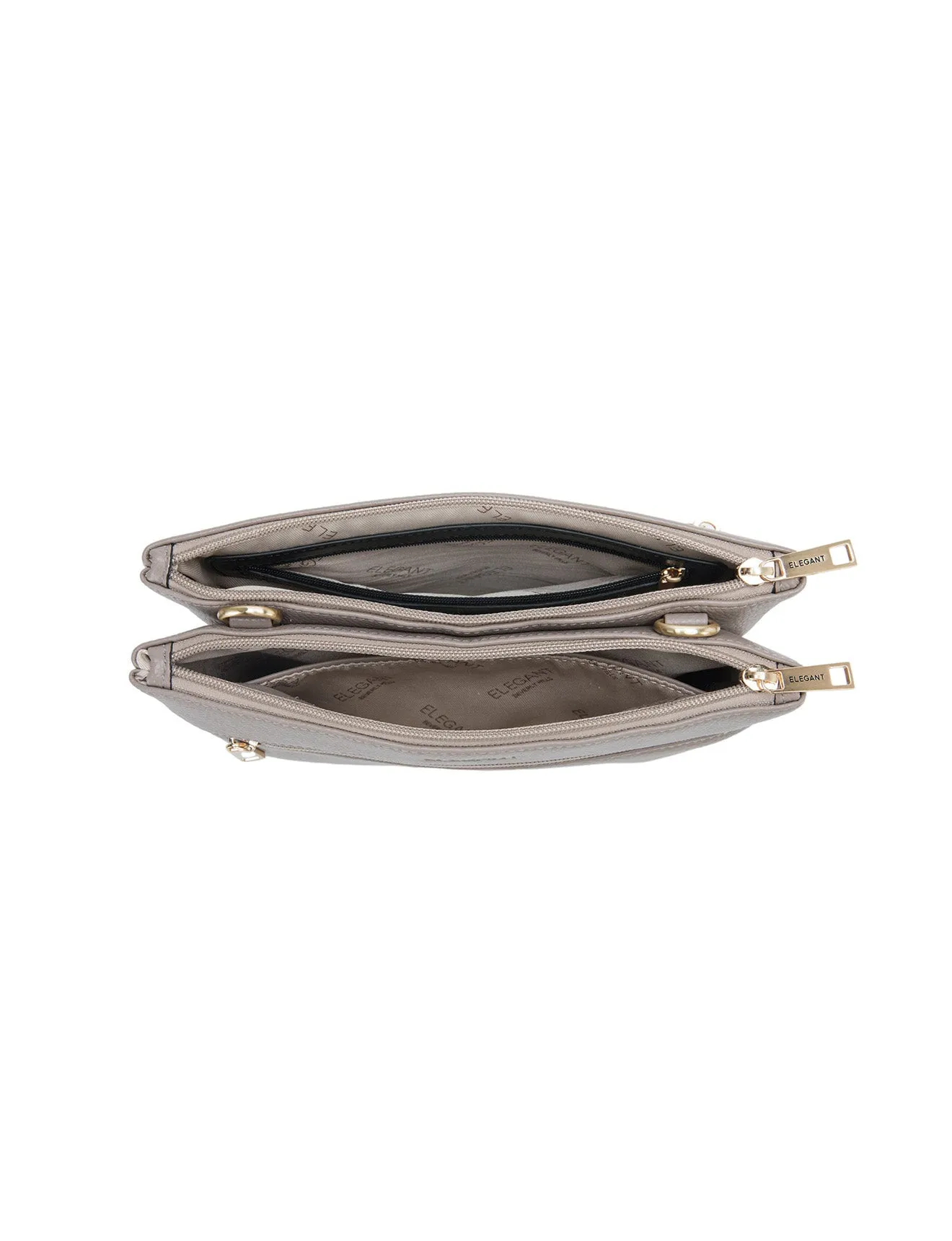 FLYNN LEATHER CROSS BODY BAG- E1-0832-MOCH- SALE