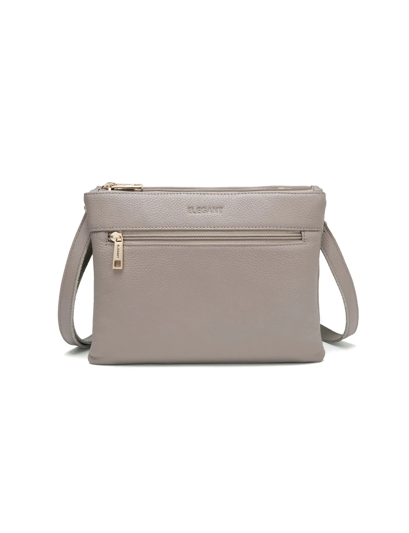 FLYNN LEATHER CROSS BODY BAG- E1-0832-MOCH- SALE