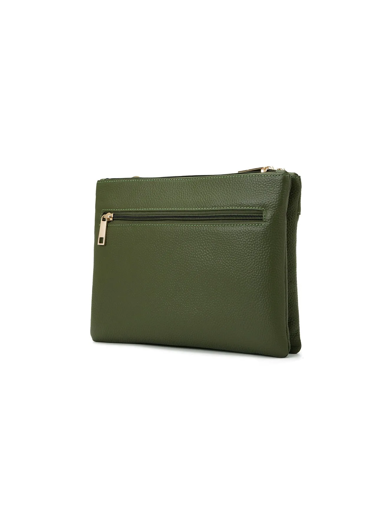 FLYNN LEATHER CROSS BODY BAG-E1-0832-OLIVE- SALE
