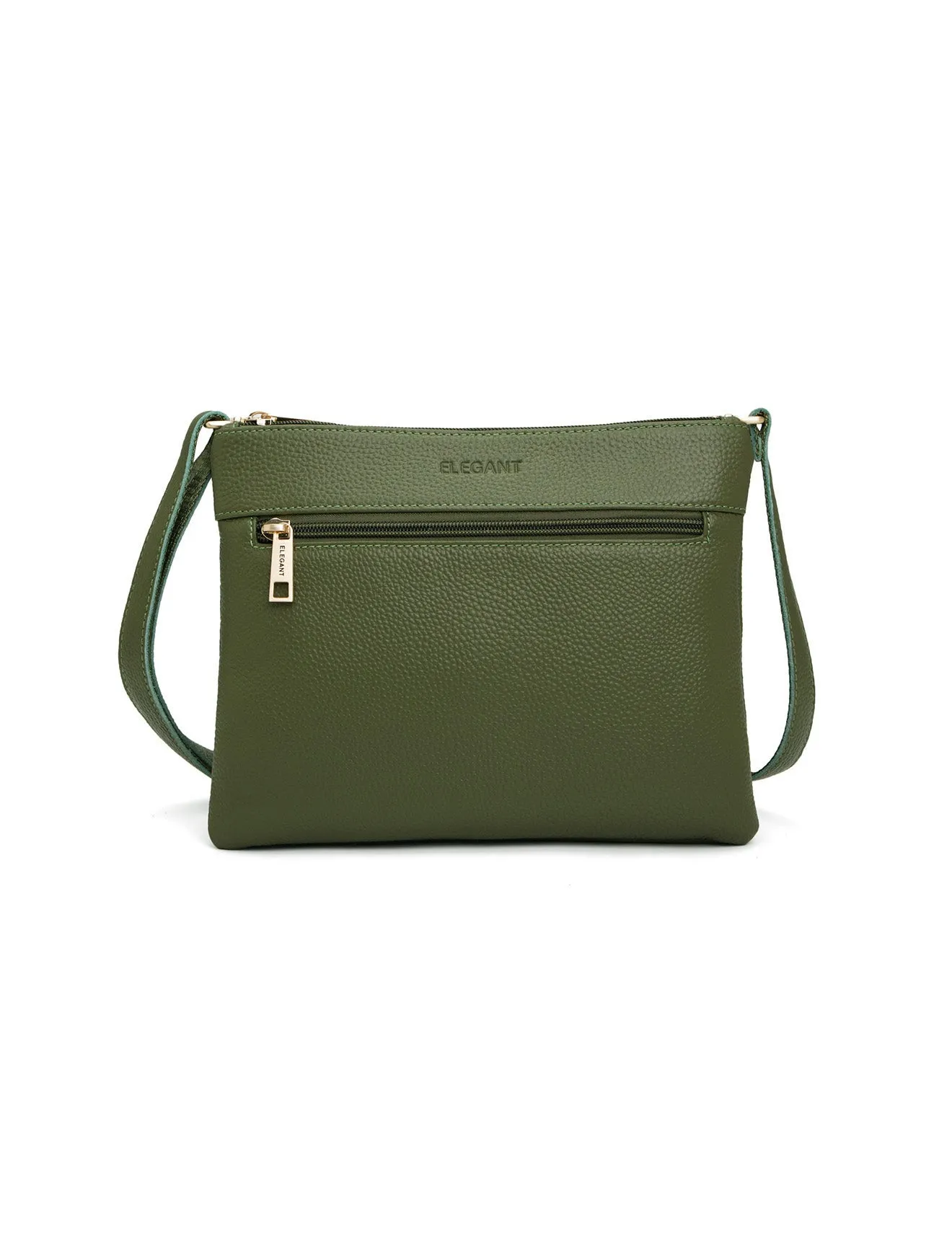 FLYNN LEATHER CROSS BODY BAG-E1-0832-OLIVE- SALE