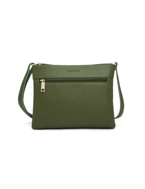 FLYNN LEATHER CROSS BODY BAG-E1-0832-OLIVE- SALE