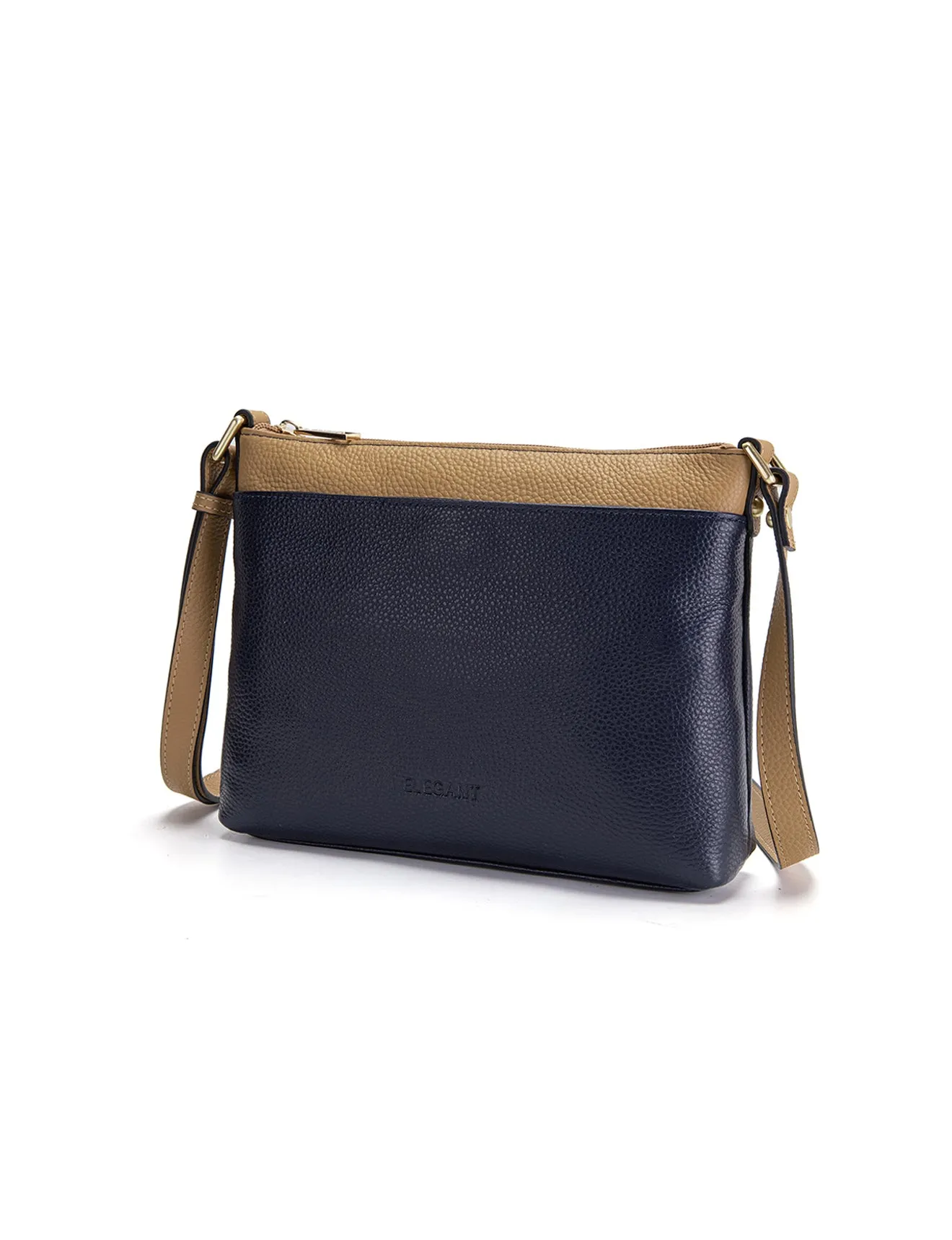 FRANCIS LEATHER XBODY BAG WITH RFID COMPARTMENT- E1-0840-NVY/CAM