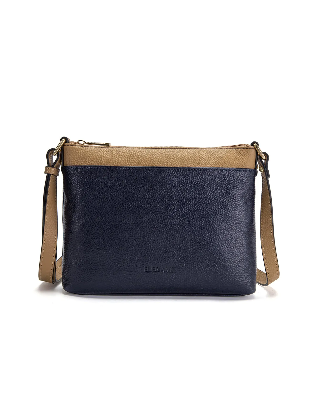 FRANCIS LEATHER XBODY BAG WITH RFID COMPARTMENT- E1-0840-NVY/CAM