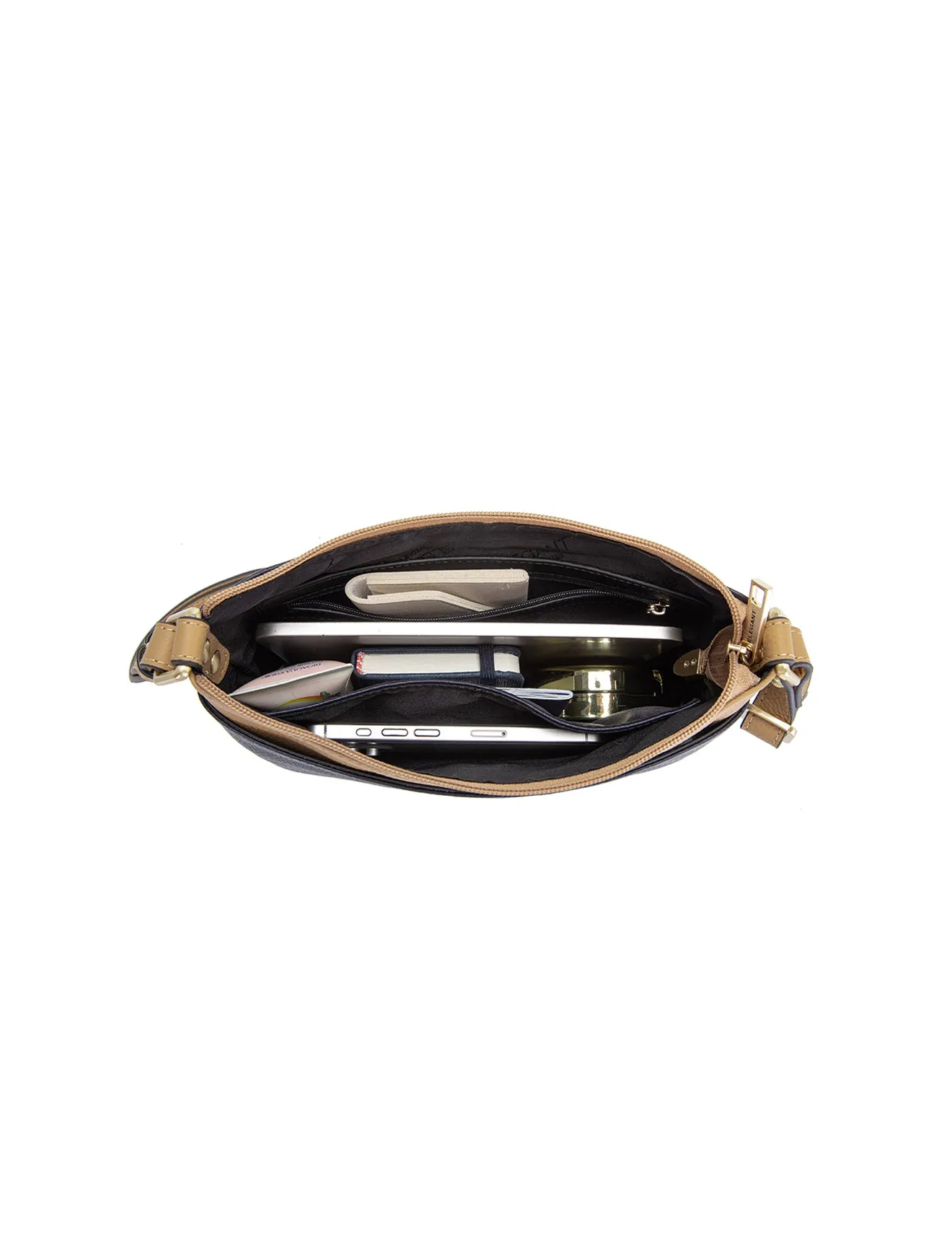 FRANCIS LEATHER XBODY BAG WITH RFID COMPARTMENT- E1-0840-NVY/CAM