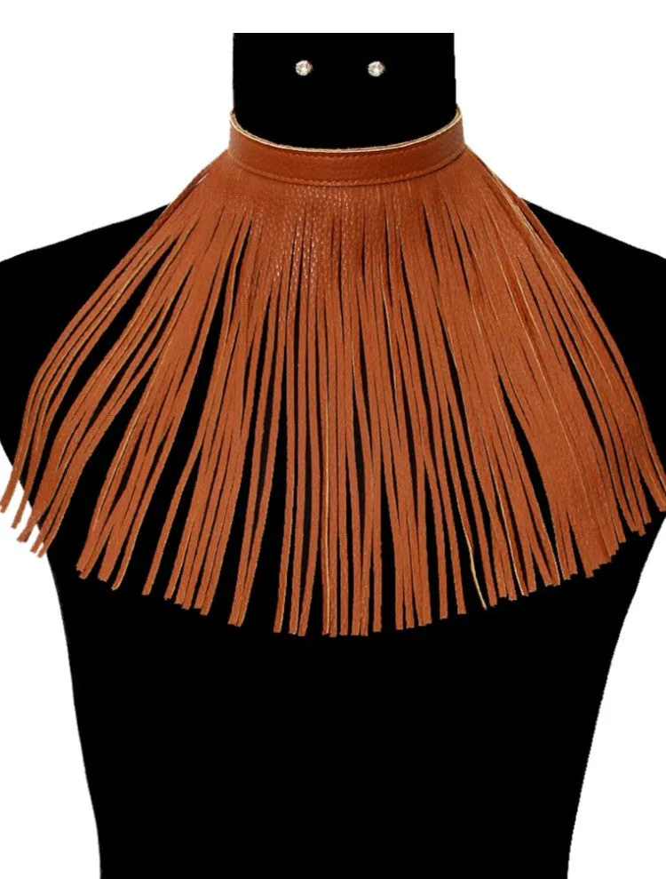 Fringe Leather Choker