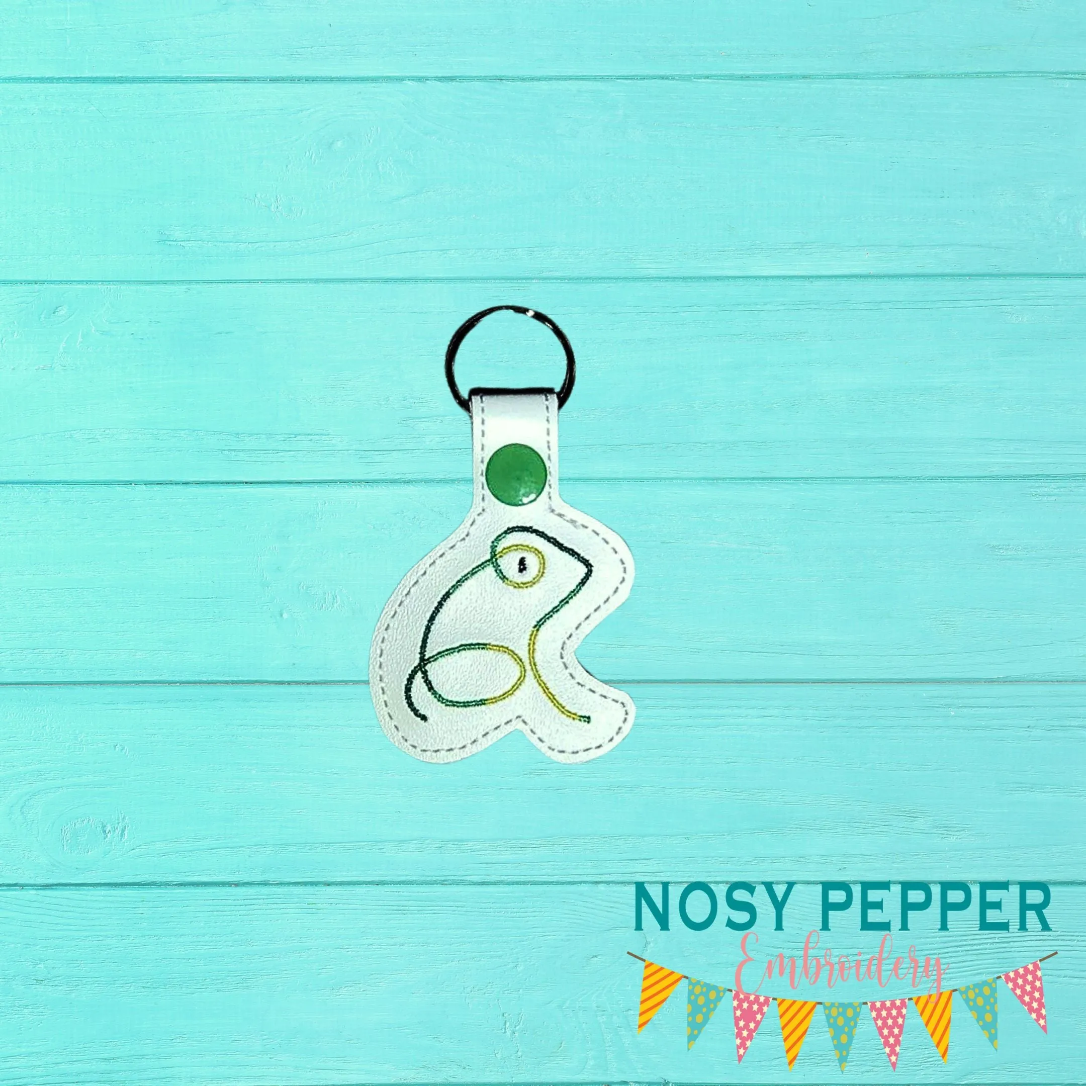 Frog Minimalist Snap tab (Single and Multi file included) machine embroidery design DIGITAL DOWNLOAD