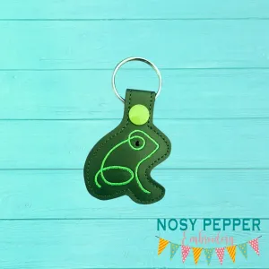 Frog Minimalist Snap tab (Single and Multi file included) machine embroidery design DIGITAL DOWNLOAD