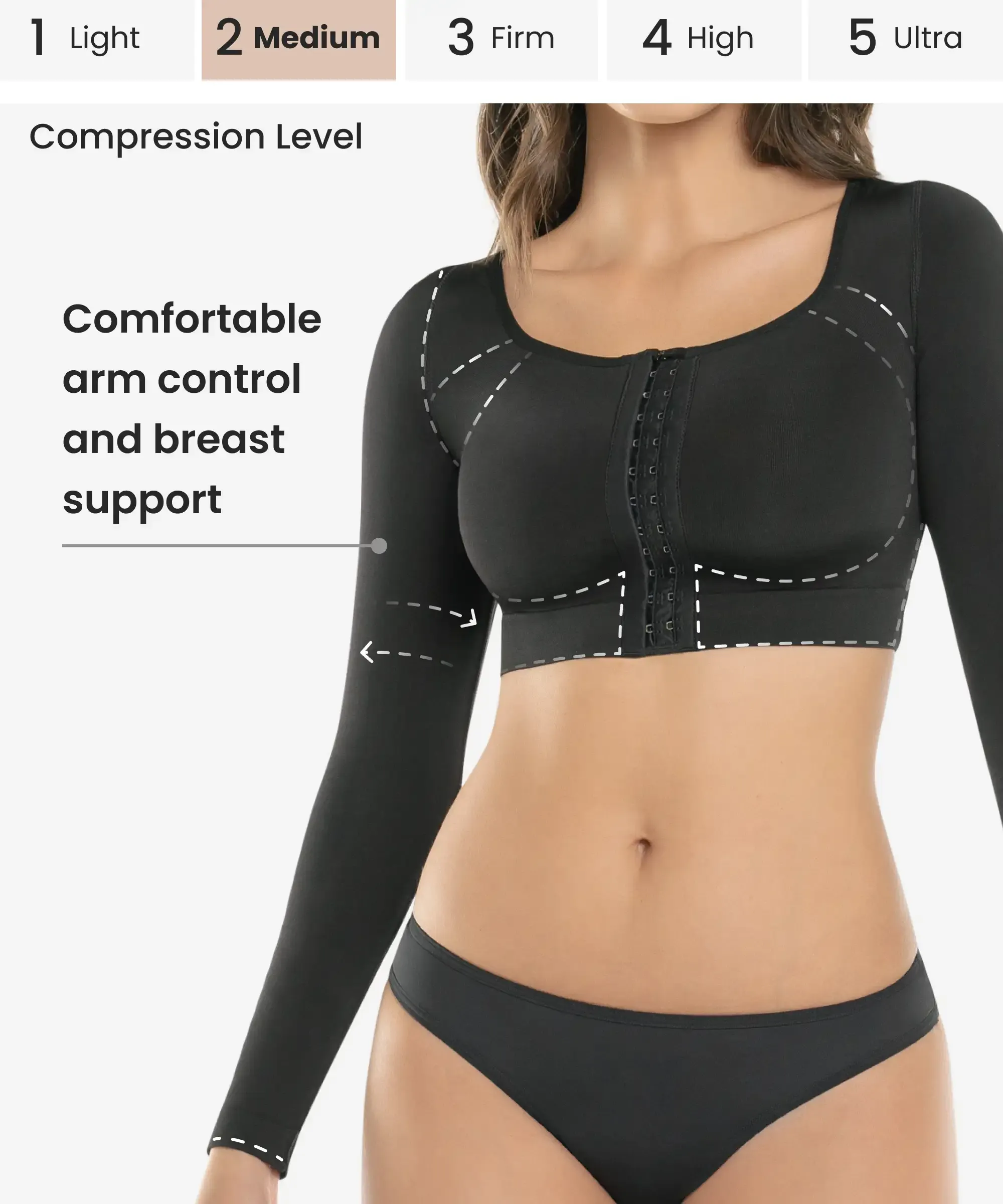 Front closure arm & bust control bra - Style 1589