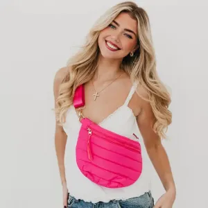 Fuchsia Puffer Belt Bag