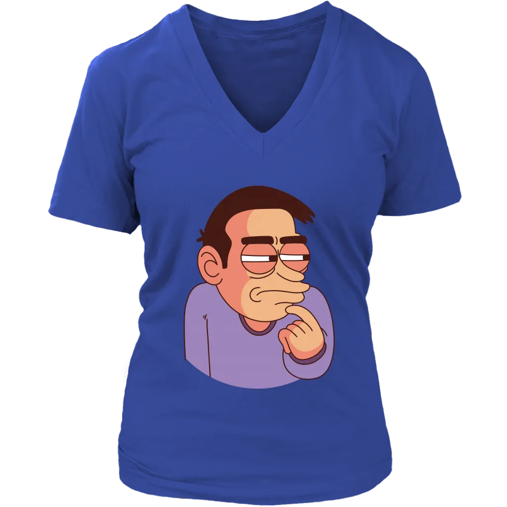 Funny T-shirt, Man Thinking T-shirt, Cartoon Man in Doubt Shirt