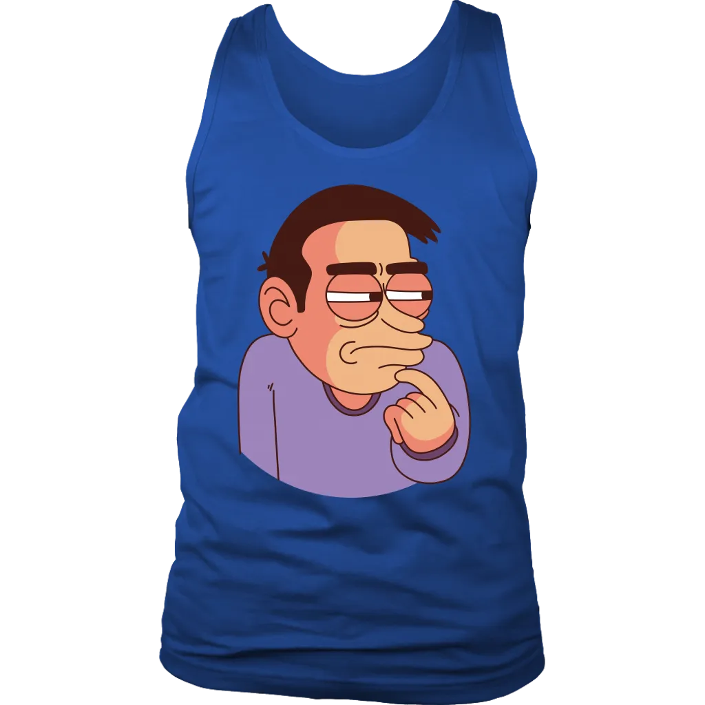 Funny T-shirt, Man Thinking T-shirt, Cartoon Man in Doubt Shirt