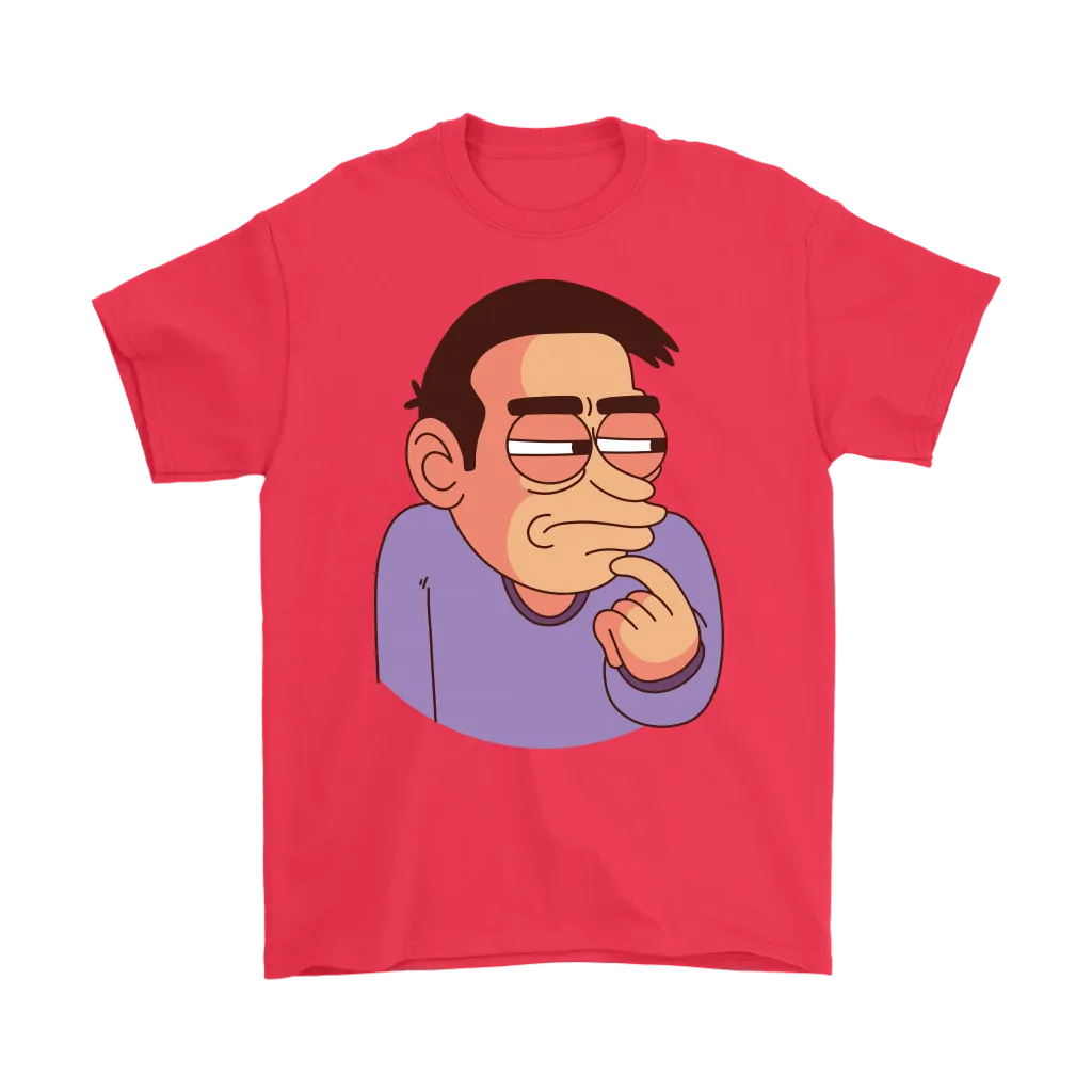 Funny T-shirt, Man Thinking T-shirt, Cartoon Man in Doubt Shirt