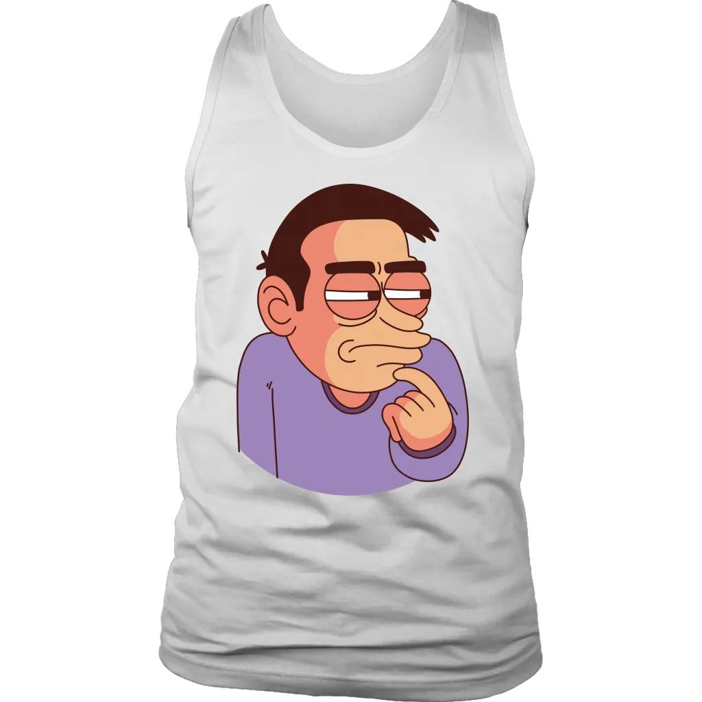 Funny T-shirt, Man Thinking T-shirt, Cartoon Man in Doubt Shirt