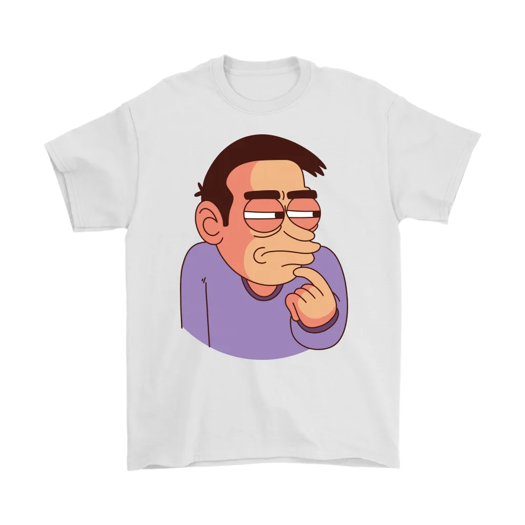 Funny T-shirt, Man Thinking T-shirt, Cartoon Man in Doubt Shirt