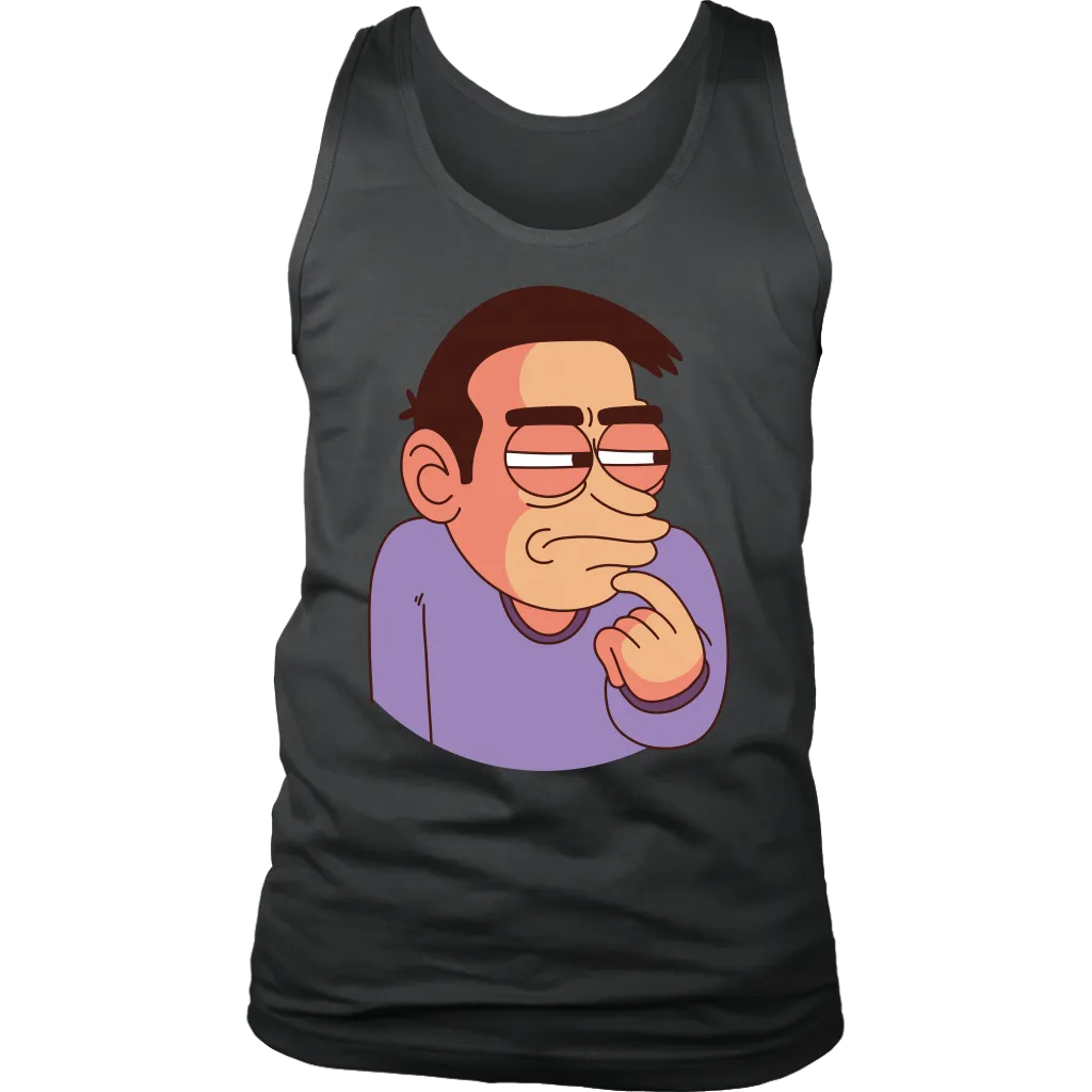 Funny T-shirt, Man Thinking T-shirt, Cartoon Man in Doubt Shirt